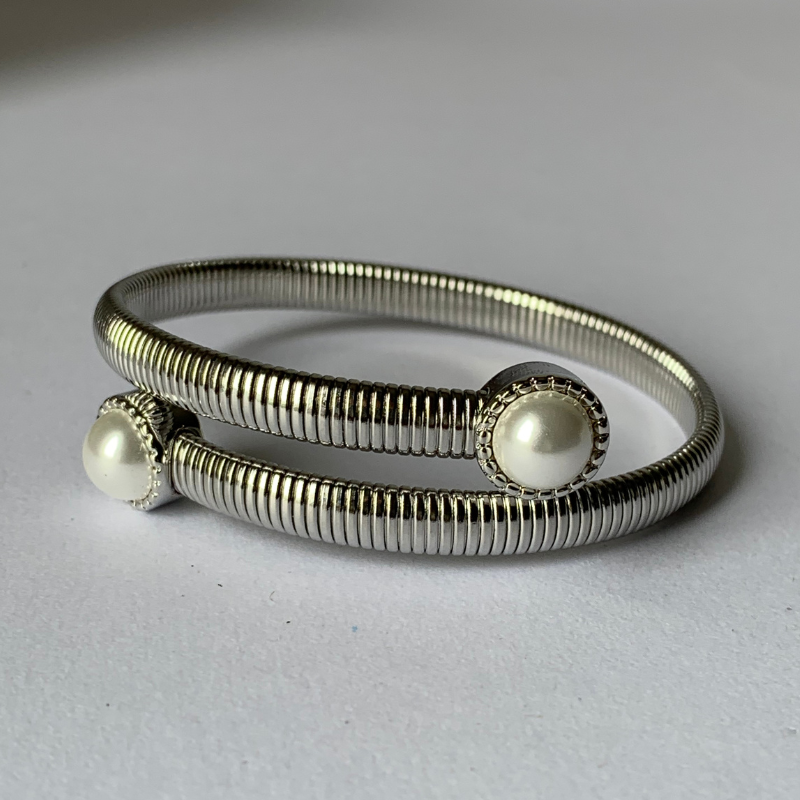 Bracelete Maleável com Pérola Shell
