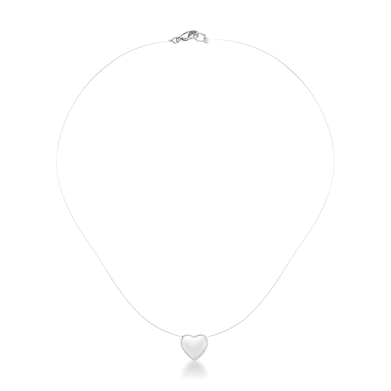 Choker em Nylon com Pingente de Coração Liso