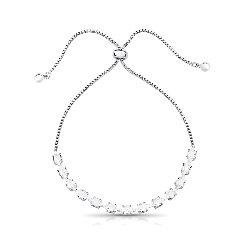 Pulseira com Cristais Navete e Fecho Shambala