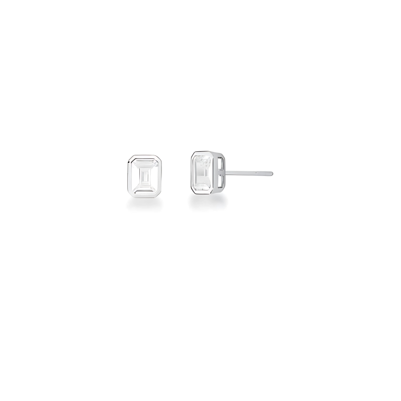 Brinco Retangular com Cristal